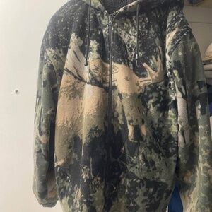 Vintage Camouflage Hooded Sherpa Jacket